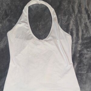 White Halter Neck Women's Top
